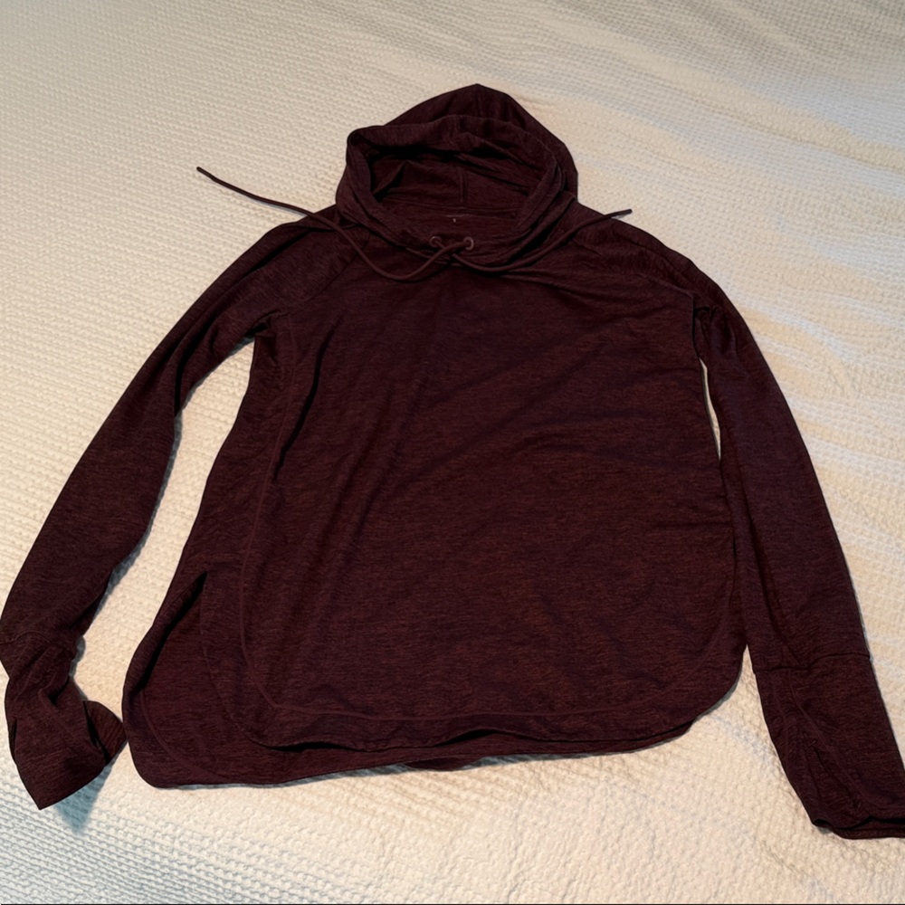 Athleta Maroon Hooded Pullover - image 1